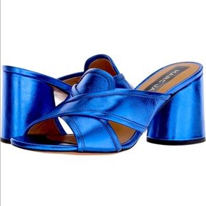 Marc Jacobs Aurora Mules, blue, size 5